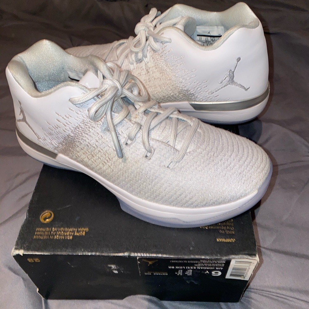 White Air Jordan basketball shoes